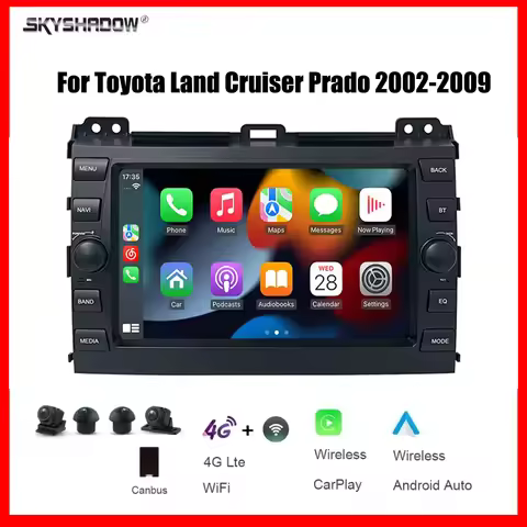 8" CarPlay Android 12G+256G Car multimedia player 4G Bluetooth GPS Navigation car radio For Toyota L