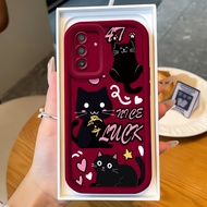 Casing hp for Samsung A17 4G A17 5G M17 5G F17 5G Case Cat MediumYANG playing Silicone Case Cesing K