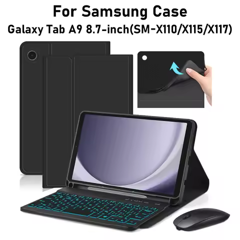 For Samsung Galaxy Tab A9 8.7-inch Case, Keyboard Case for Samsung Galaxy Tab A9 8.7-inch SM-X110/X1