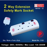 2 Way Extension Safety Socket (2 Meter) Singapore Safety Mark