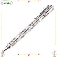 MOLIHA Alloy Pen, Silver Stainless Steel Bolt Action Pen, Black Ink Signature Pen