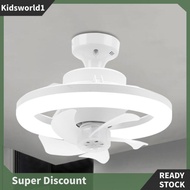 [kidsworld1.sg] Modern Ceiling Fans with Light RGB/3 Colors Dimmable Low Profile Ceiling Fan