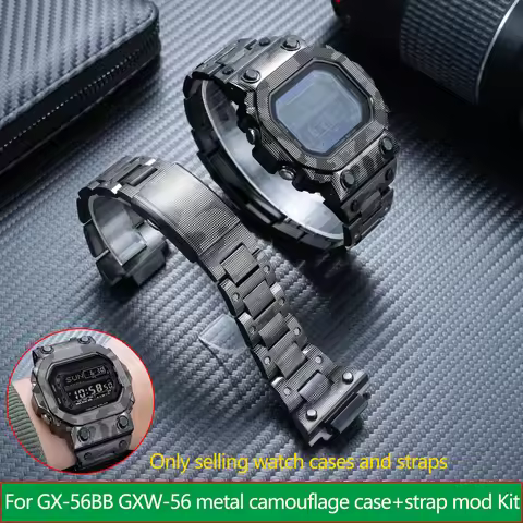 GX56 Metal Case Strap Mod kit For Casio G-Shock GX-56 GXW-56BB Modified Camouflage Stainless Steel C