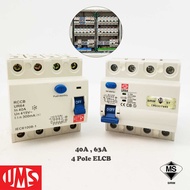 UMS RCCB ELCB 40A 63A 100A 4POLE 3PHASE 300MA