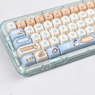 PBT MOA keycap set round retro Milk Candy Rabbit Keycap Pink Cute Cartoon Mechanical keyboard Keycap