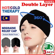 【Double layer】Migraine Ice Head Wrap Headache Relief Hat Cooling Migraine Cap Tension Headache Relie