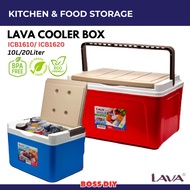 LAVA Cooler Box Insulated Ice Box Ice Bucket Picnic Case Fishing Box Medical Box Peti Ais Serbaguna Tong Ais (10L/20L)