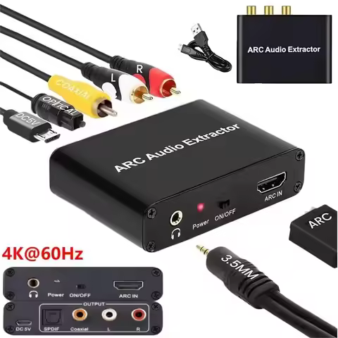 4K HDMI ARC Audio Extractor Digital to Analog Audio Converter ARC To SPDIF Coaxial L/R Stereo 3.5mm 