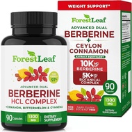 ForestLeaf Berberine  - 1300mg per Serving - Ultra  Berberine HCl with Ceylon Cinnamon, Bitter Melon