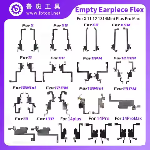 Luban Empty Earpiece Flex for IPhone X XS 11 12 13 14 PRO MAX Proximity Light Sensor Sound Headphone