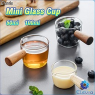 Elevia thickened glass espresso cup with wooden handle Mini milk cup Restaurant Barista tool