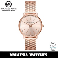 (100% Original) MICHAEL KORS MK4340 Pyper Quartz Crystal Rose Gold Dial Stainless Steel Ladies Watch