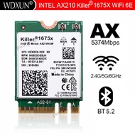 Intel AX210 AX210NGW Killer 1675x AX1675x Wi-Fi 6E 802.11AX Dual Band 2.4G 5G 6G 5374mbps Bluetooth 