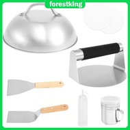 7Pcs Burger Press Set Stainless Steel Smash Burger Kit Non Stick Dishwasher Safe Burger Making Tools