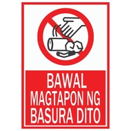 BAWAL MAGTAPON Signboard | Personalized Customized BAWAL MAGTAPON Signage (A4)