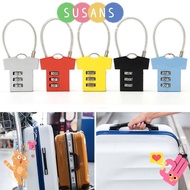 SUSANS Security Lock, Cupboard Cabinet Locker Padlock 3 Digit Password Lock, Multifunctional Aluminum Alloy Steel Wire Mini Suitcase Luggage Coded Lock
