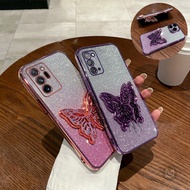 Casing For Samsung Galaxy S25 Plus Note 20 Ultra 10 Plus 8 9 A7 2018 A750 Plating Glitter Butterfly 