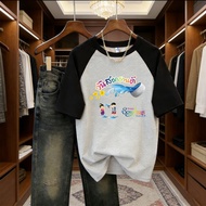 P-1270 Short-Sleeved T-Shirt Cool Two-Tone Shirt Loose Style Suitable For All Genders.