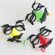 Funny Mask Clown Glasses Nose Glasses Funny Toys With Whistle Prank Funny Clown Spectacles Cermin Ma