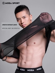 MOEA SPORT 肌肉男網眼T卹 Hyaline 性感休閒運動服夏季健身上衣透氣速乾T卹 男裝 Y2k
