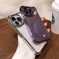 Luxury Plating Transparent Casing For OPPO A18 A17 A58 A74 A78 A98 A53 A57 2022 RENO 12F 11F 12 11 5