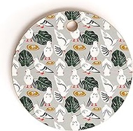 Society6 83 Oranges White Pigeons Cutting Board, Round