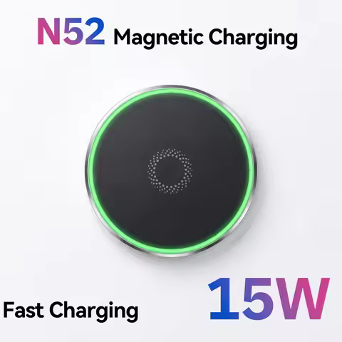 Car Magnetic Wireless Charging Phone Holder 15W Fast Charging, N52 Super Strong Magnets, 360° Adjust