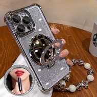 Case For OPPO A3 A5 A6 PRO A6X A79 A78 A38 A18 A17 A16 A1 A2 A3X A5X A98 A58 Bracelet Chain Flip Mir