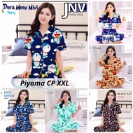KATUN JNV Women's CP XXL Pajamas Cartoon Character Motif 02 - Short Sleeve Sleepwear - Cotton Materi