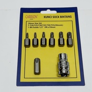 8-piece Star Socket Wrench set Star bit T20, 25, 30, 40, 45, 50, T55