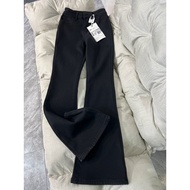 Fleece-Lined Thickened Black Flared Jeans with High Elasticity