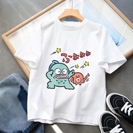 2024 Children T-Shirts Hangyodon Tee Shirt Kid Cartoons Kawaii Green Fish Casual Clothes Anime Boy G