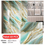 (10 PCS PACKAGE) Marble Wall Stickers 30cm x 60cm Marble VINYL/ Marble Patterned Wallpaper