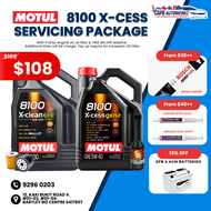 Car Servicing Package- MOTUL 4L Fully Synthetic Engine Oil Service Package | 8100 X-cess / 300V 5W3