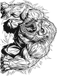 Cool Tattoos,Orangutan Roaring On L - K224,Orangutan Tattoos,Water-Resistant,Real Tattoo Look,Resili