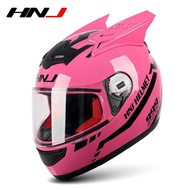 HNJ motorcycle full face helmet with horn motors visor open face helmets motor COD hnj F939