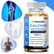 Calcium D3 K2 B12 Vegan Capsule 2000mg Per Serving Glucosamine Chondroitin Bone Joint Nerve Immune S