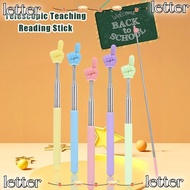 LETTER Finger Reading Sticks, Finger Design Stainless Steel Teaching Pointer, Durable Telescopic Rod