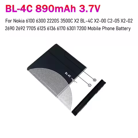 BL-4C Bl4c Nokia Battery 890mAh Rechargeable Lithium Batteries for Nokia 6100 6125 6136 6170 6300 63