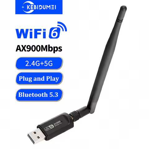 900Mbps WiFi 6 USB Adapter Bluetooth 5.3 Wireless Network Card 2.4G/5GHz Dual Band WiFi USB Dongle W