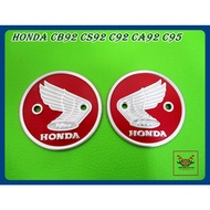 HONDA CB92 CS92 C92 CA92 C95 CA95 CA160-SIDE FUEK TANK "RED" EMBLEM // Logo Circle Wing Aluminum RED
