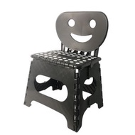 全城熱賣 - 兒童折疊靠背椅 加厚便攜家用椅 戶外卡通笑臉靠背椅 塑膠折疊凳（快遞送貨上門）