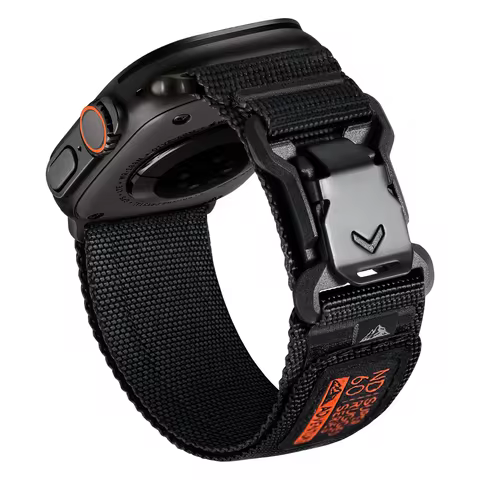 Wide Soft Nylon Sport Strap with Magnetic Fidlock V-Buckle Compatible with Apple Watch Bands for Wom