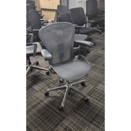 Herman Miller Remastered Aeron Silver Chair Size B C A