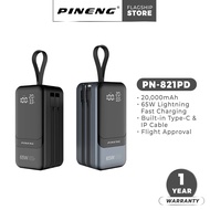 [New Arrival] Pineng PN-821PD Powerbank Mini 20000mAh 65W Built-in Cable