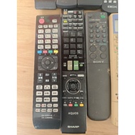 15 domestic remotes: TV. vhs player. sound system: sony. sharp. victor.. old liquidation