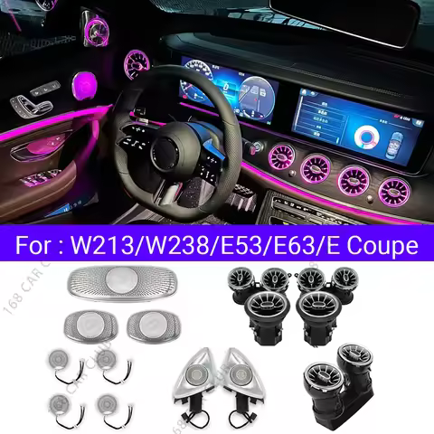 LED Air Vents 3D/4D Rotate Tweeter Speaker For Mercedes Benz W213 W238 E53 E63 E-Coupe Car 64 Colour