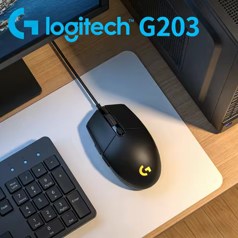 Logitech G203 Wired Gaming Mouse 8000 DPI High Precision Sensor 1ms Response For FPS PC Gaming