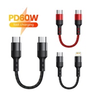 Twitch 30CM Portable 60W PD Type C Cable Fast Charging USB C Charger Cord For Power Bank Mobile Phon