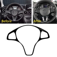 Piano Bright Black Steering Wheel Decorative Frame Scratch Protection Suitable for W117 C117 CLA250 